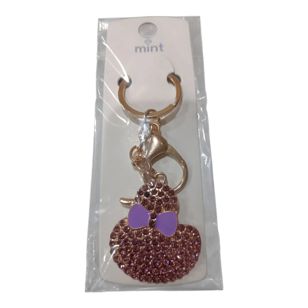 Duck your Favorite Valentine! Cute Purple Ducky Keychain Purse Backpack Charm!